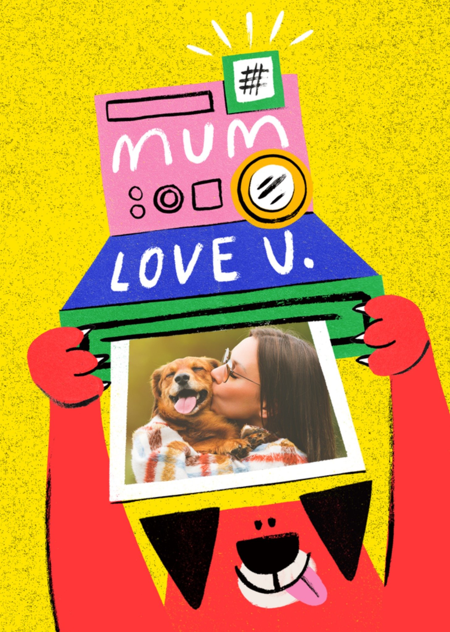 Moonpig Mum Love U Illustrated Photo Upload Mother's Day Card