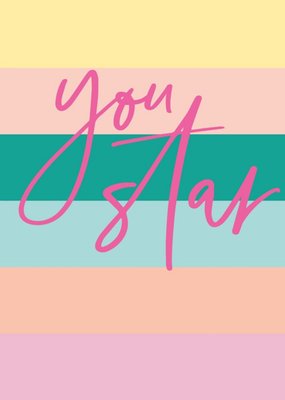 You Star Rainbow Stripes Card