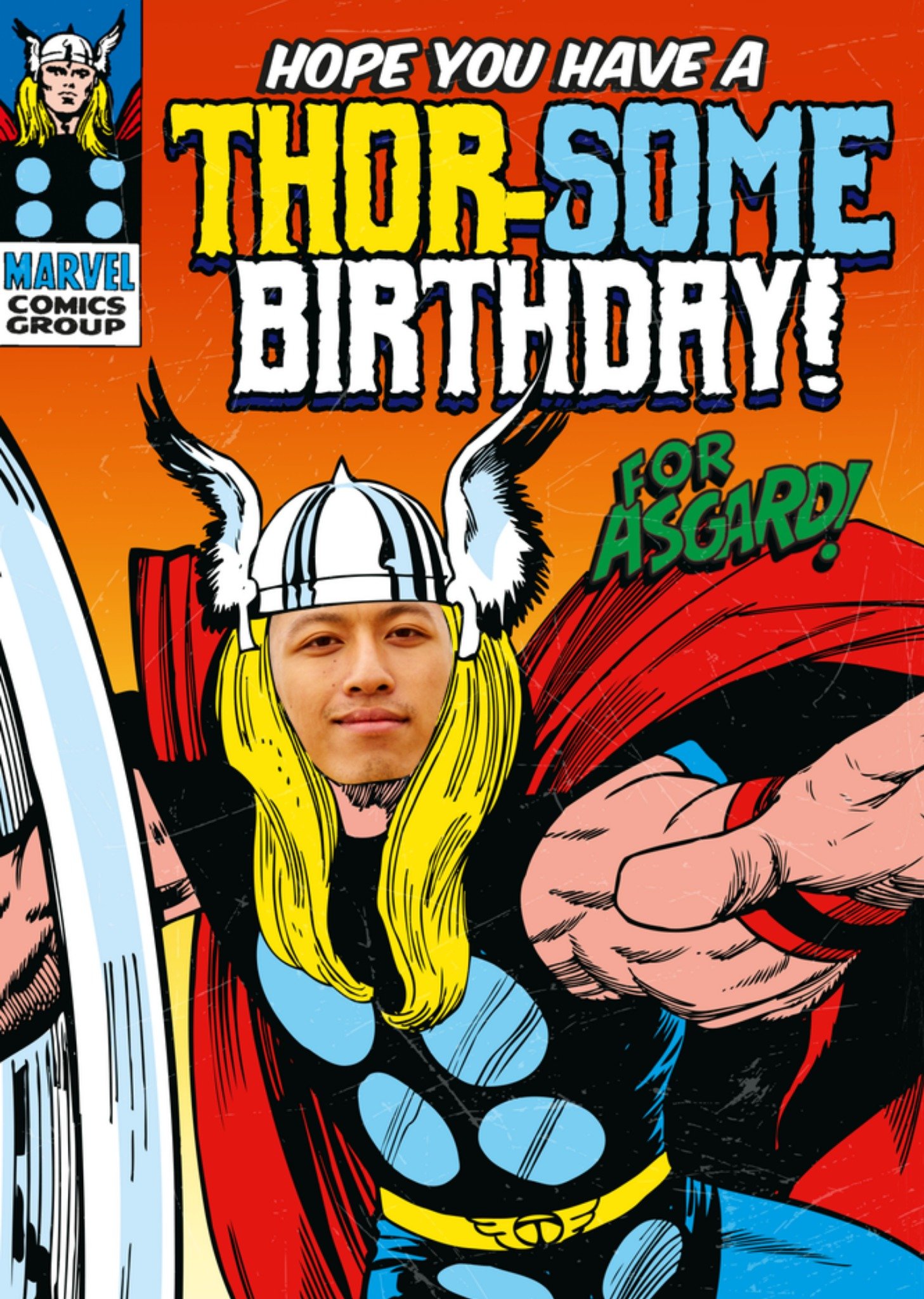 Marvel Thor-Some Birthday Face Upload Card