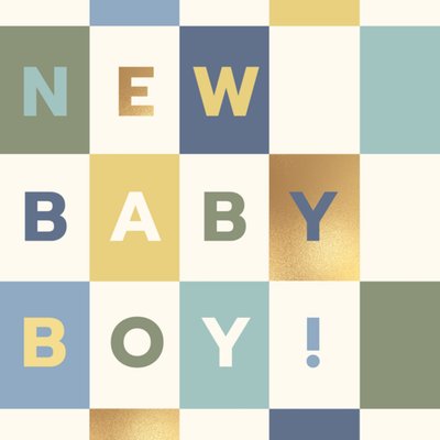 New Baby Boy Colour Block Card