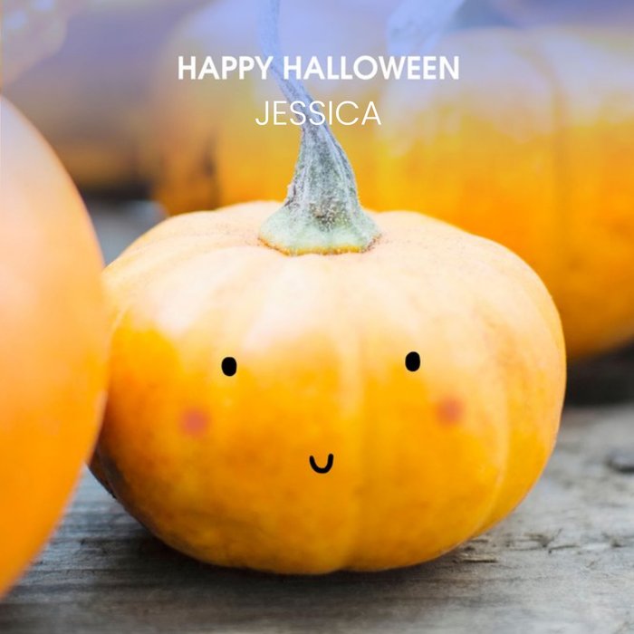 Mini Pumpkin Personalised Halloween Card