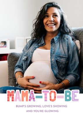 Mama-To-Be Baby Shower Photo Upload Card