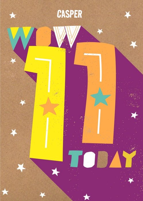 Colourful Typographic 11th Birthday Card