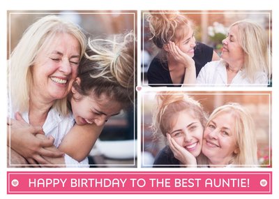 Birthday Card - Photo Upload Card - The Best Auntie