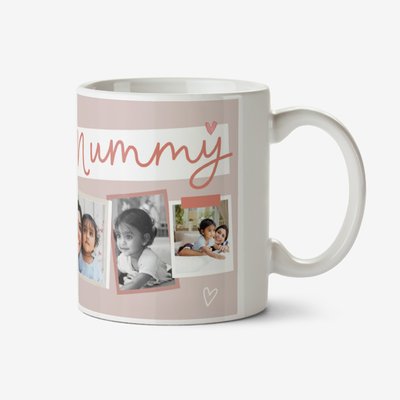 Mummy Simple Design Five Photo Upload Lovehearts Mug