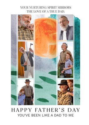 Like A Dad To Me Sentimental Painted Photo Upload Father's Day Card