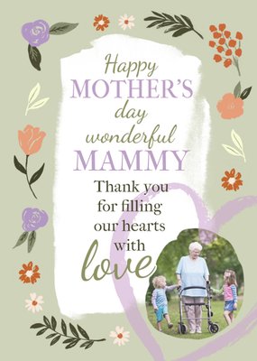 Wonderful Mammy Sentimental Verse And Photo Upload Mother's Day Card