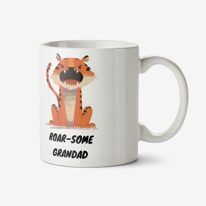 Cute Tiger Illustration Roar-Some Grandad Photo Upload Mug