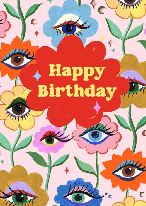 Eleanor Bowmer Bright Illustrated Floral Birthday Card