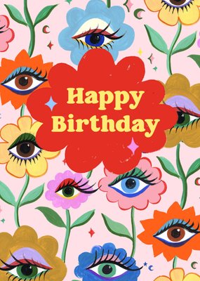 Eleanor Bowmer Bright Illustrated Floral Birthday Card