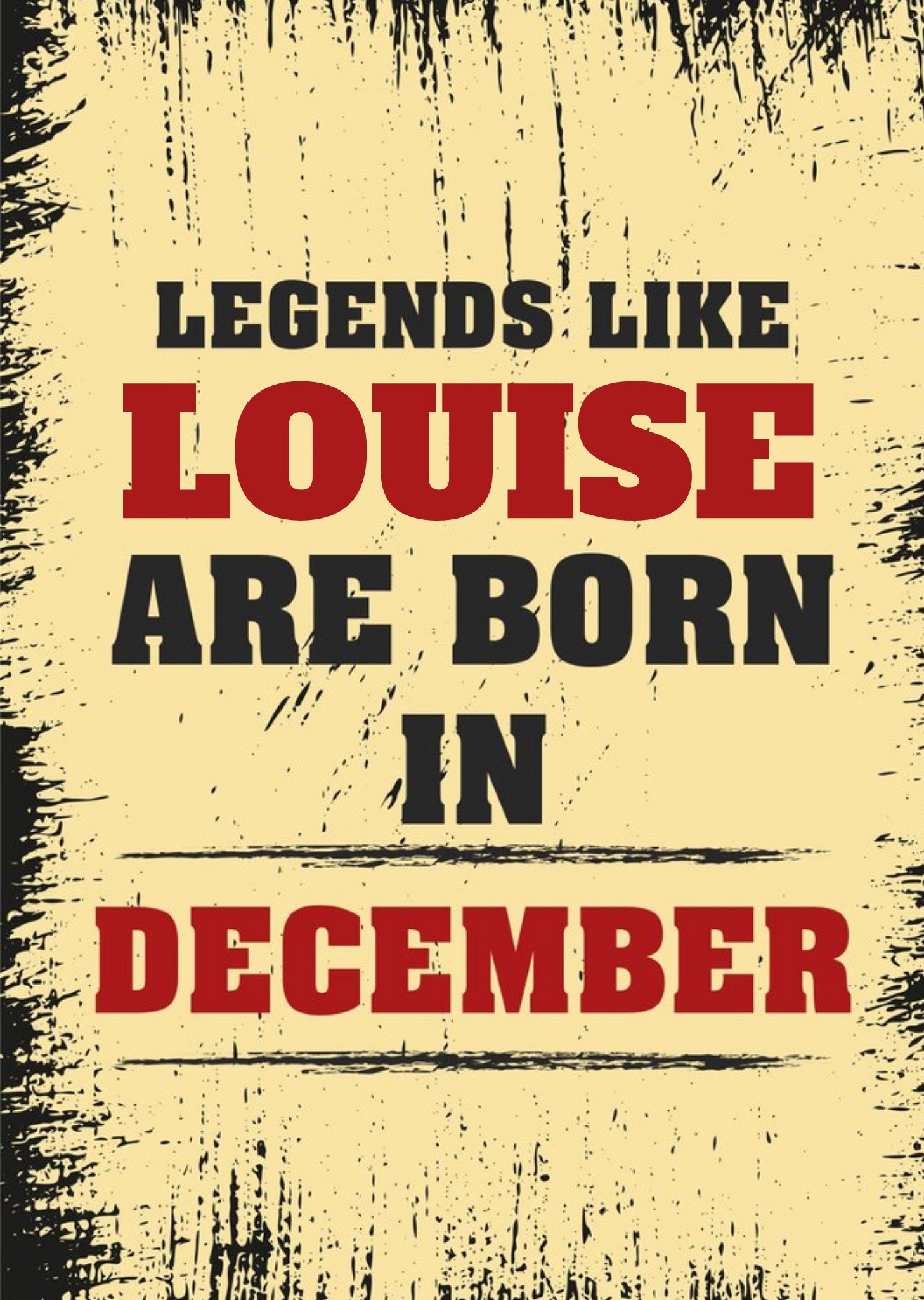 Moonpig Red And Black Typography On A Grunge Background December Birthday Card