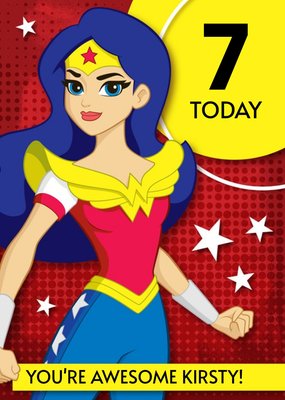 Wonder Woman Birthday activity card - 7 today