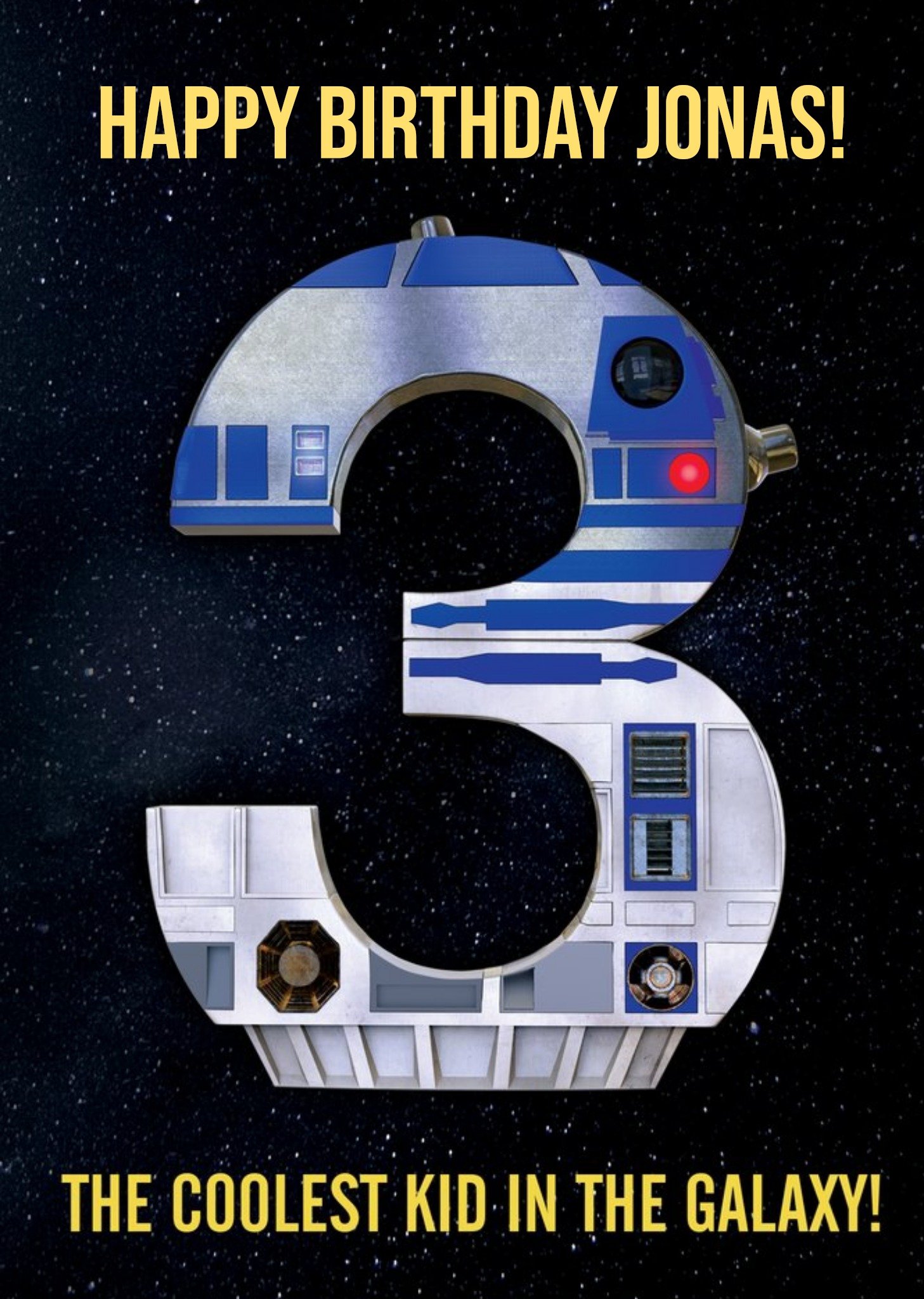 Disney Star Wars The Coolest Kid In The Galaxy Third Birthday Card