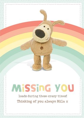 Boofle Missing You Loads Lockdown Social Distance Thinking Of You Card