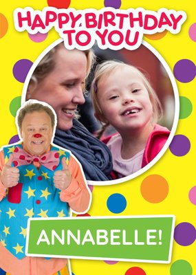 Mr Tumble Birthday Card - Happy Birthday photo upload