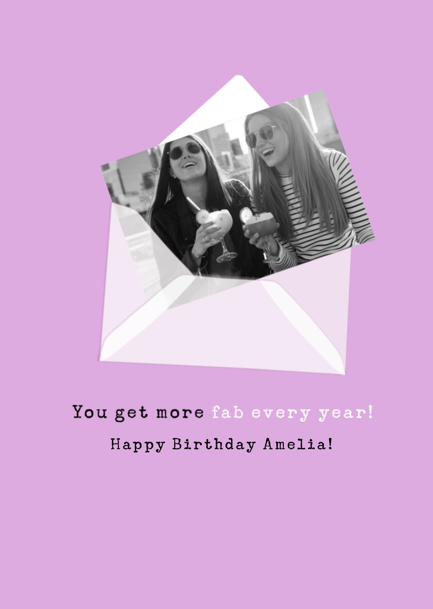 Moonpig Fab Every Year Envelope Illustrated Photo Upload Birthday Card