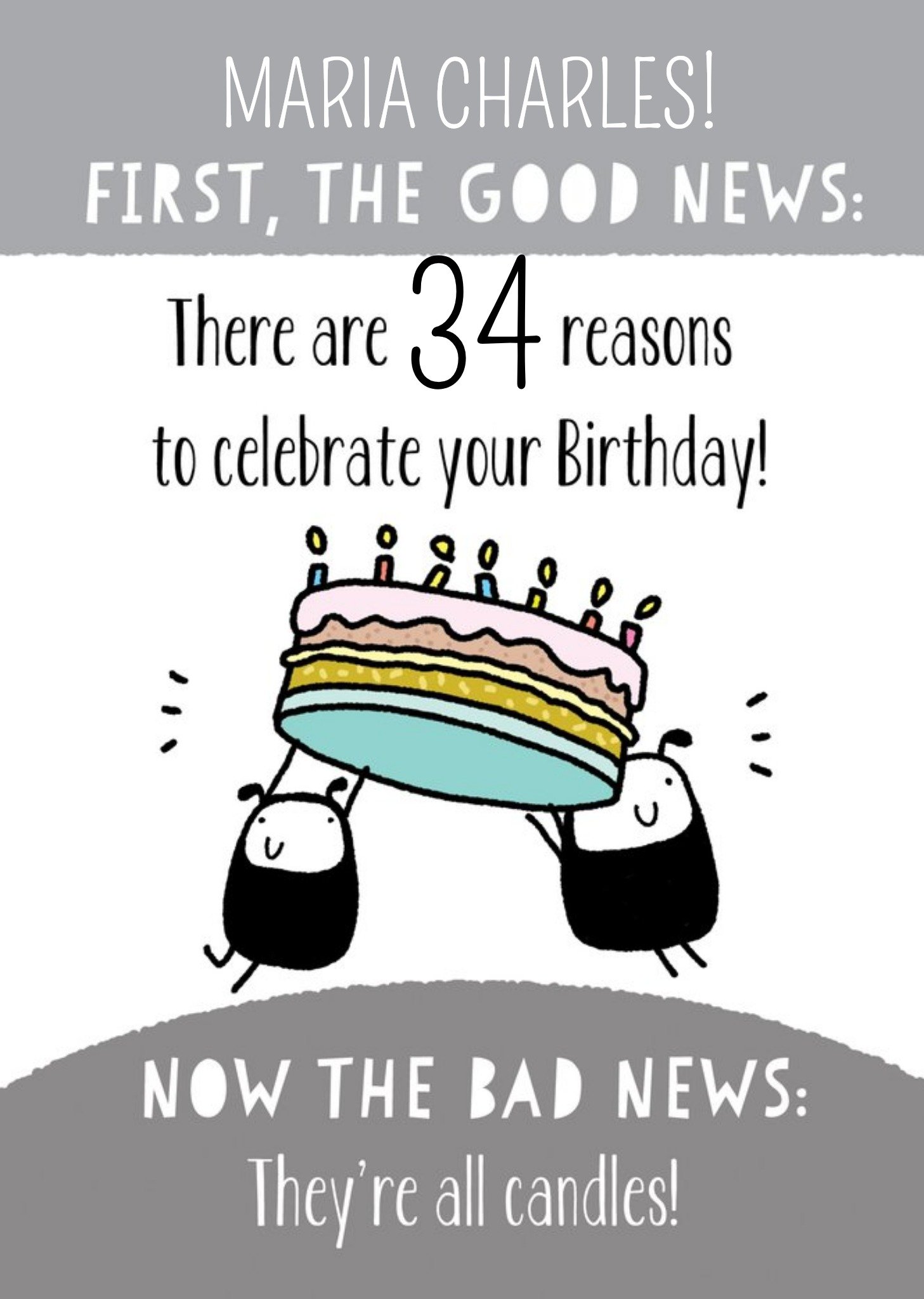 Moonpig Fun Illustrative Birthday Cake Birthday Card