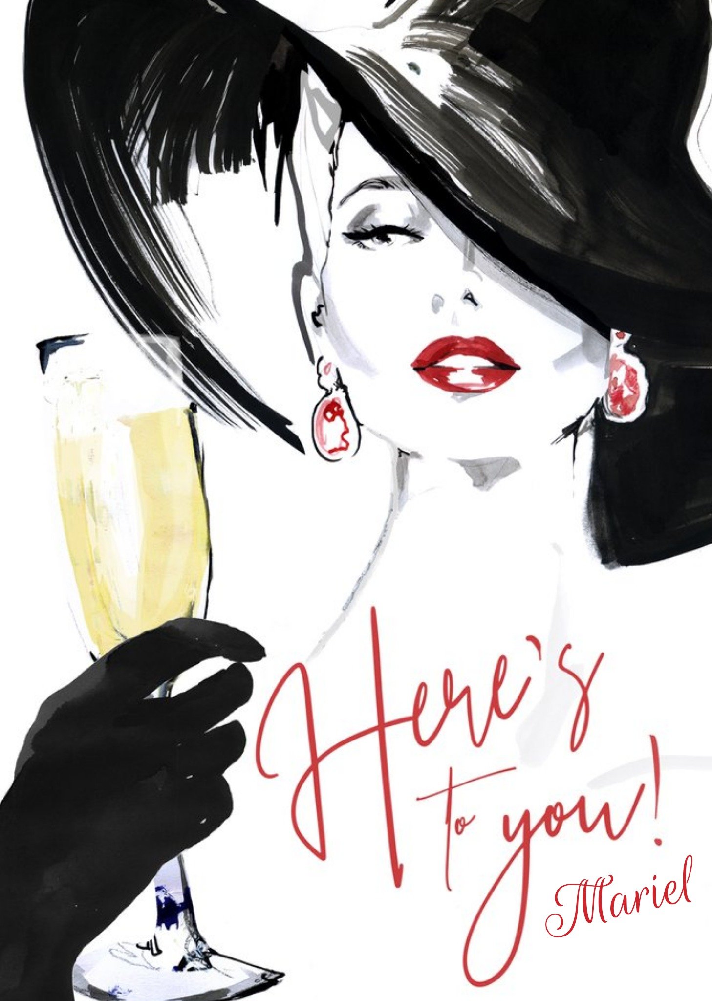 Moonpig Here's To You - Classy Birthday Card - Champagne