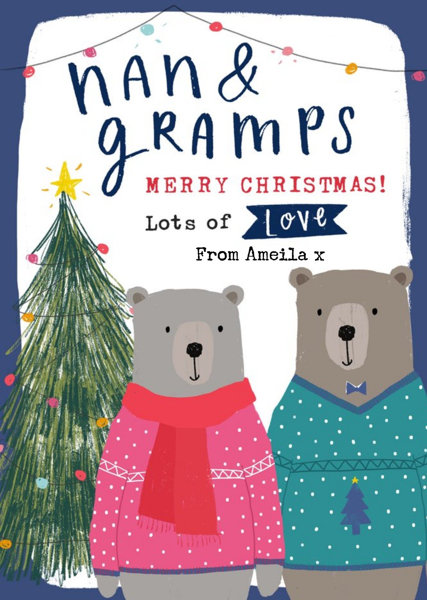 Moonpig Cute Bears Nan And Gramps Christmas Card