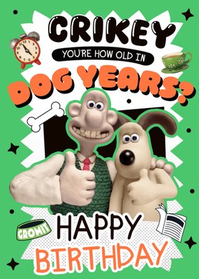 Wallace And Gromit Crikey You're How Old In Dog Years Birthday Card