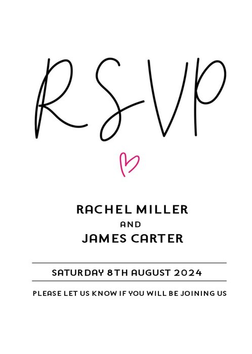 Typographic Wedding RSVP Card