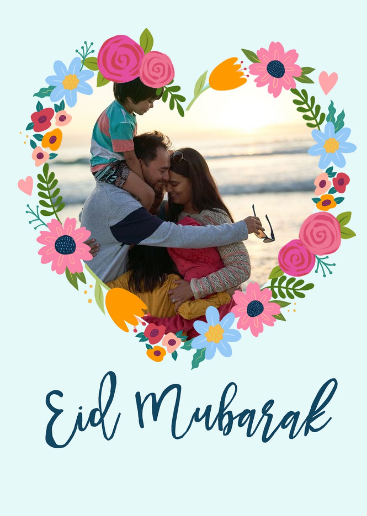 Moonpig Eid Mubarak Photo Upload Floral Card
