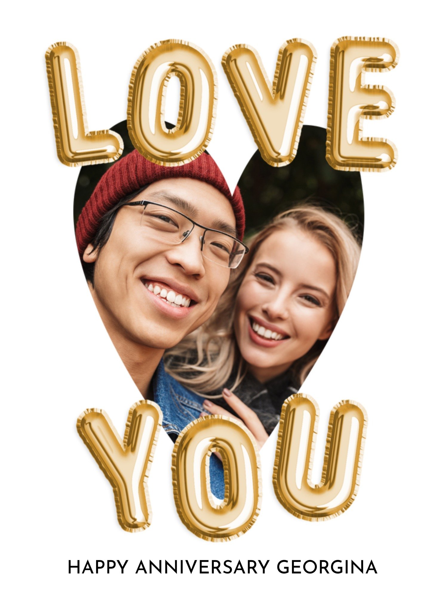 Moonpig Love You Balloon Letters Photo Upload Anniversary Card