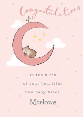 Clintons Illustration Moon Cute New Baby Card