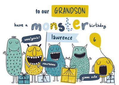 Monster bunch - Birthday Card for your Grandson