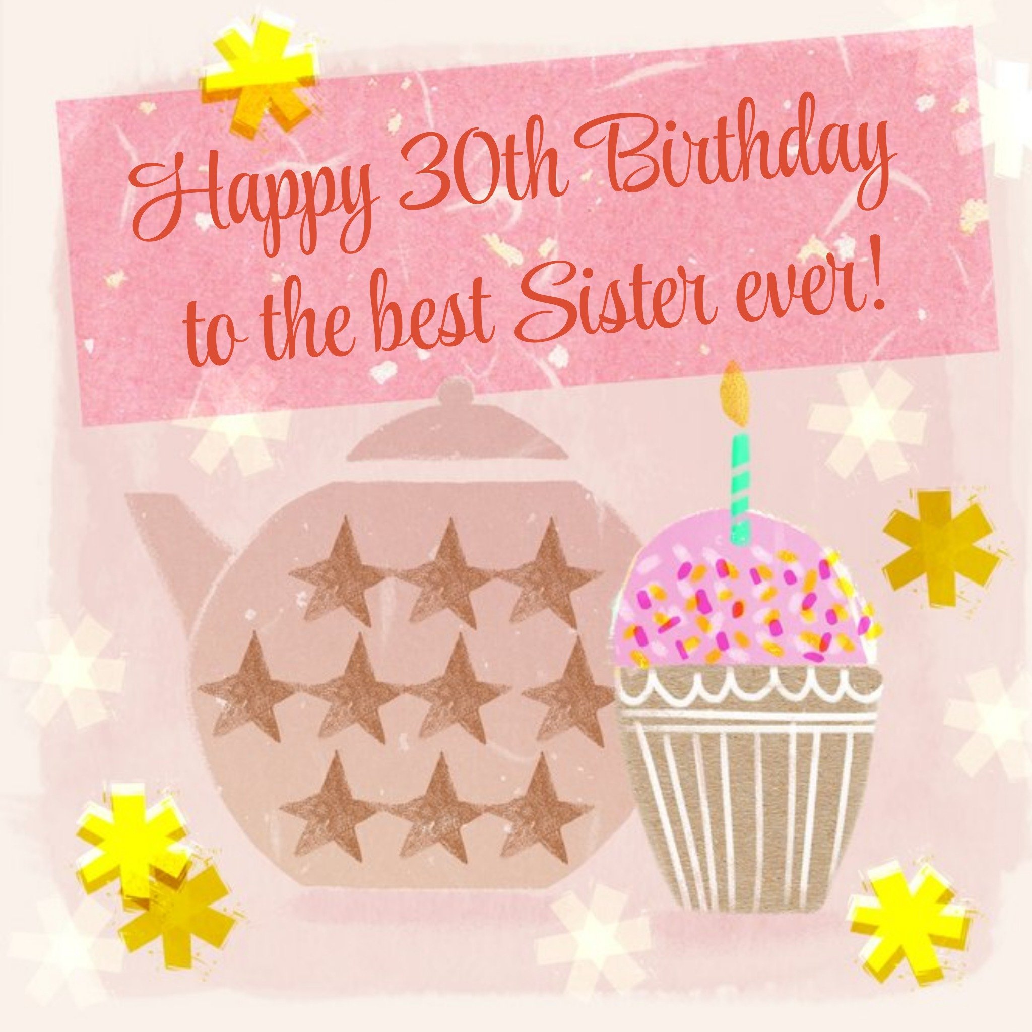 Moonpig Teapot And Cupcake Personalise Birthday Card