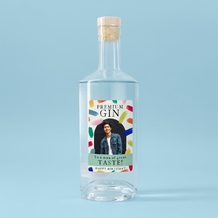 Personalised Man of Great Taste Birthday Gin 70cl
