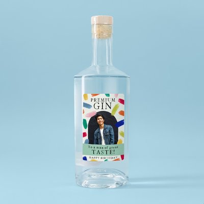 Personalised Man of Great Taste Birthday Gin 70cl