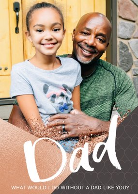 Glitter Dust Dad Happy Valentine's Day Photo Card