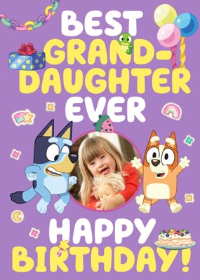 Bluey Best Grandaughter Ever Photo Upload Birthday Card