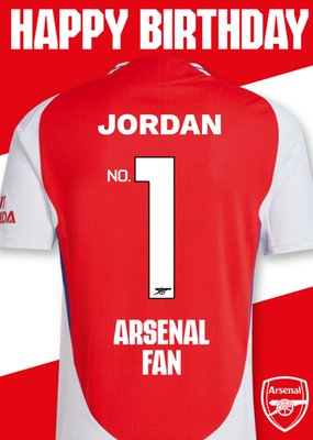 No1 Arsenal Fan Jersey Happy Birthday Card