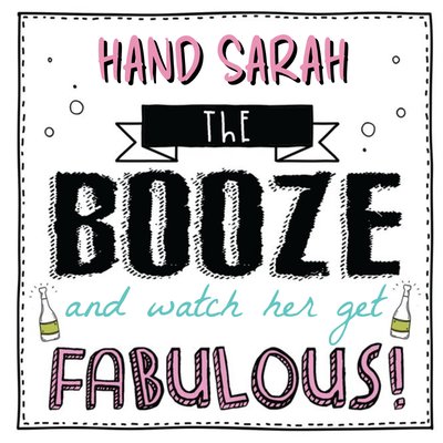 Fabulous Booze Personalised Happy Birthday Card