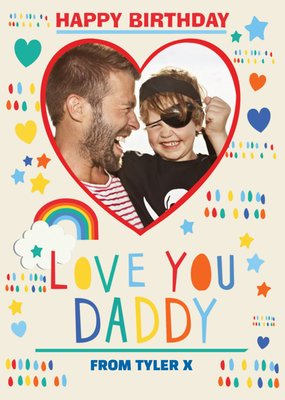 Love You Daddy Photo Upload Birthday Postcard