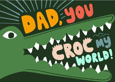 Beck Ng Typographic Colourful Dad Father's Day Australia Crocodile Card