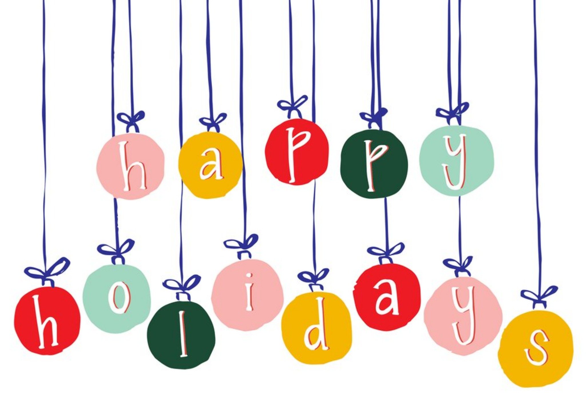 Moonpig Modern Bauble Happy Holidays Christmas Card