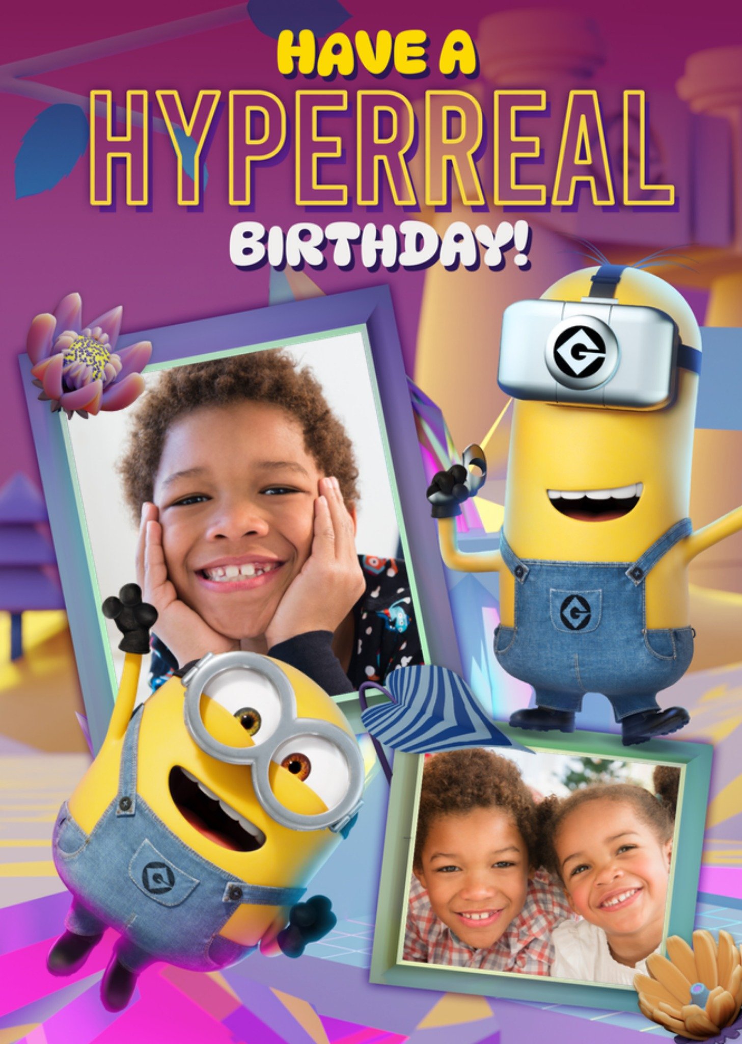 Moonpig Minions Have A Hyper Real Birthday Photo Upload Card