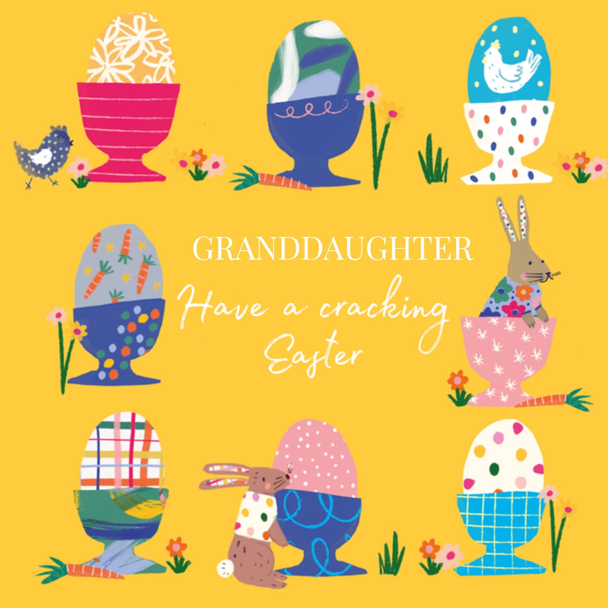 Ling Design Colourful Egg Cup Granddaughter Easter Card