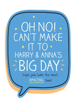 Happy Jackson Can't Make The Big Day Wedding Regret Card