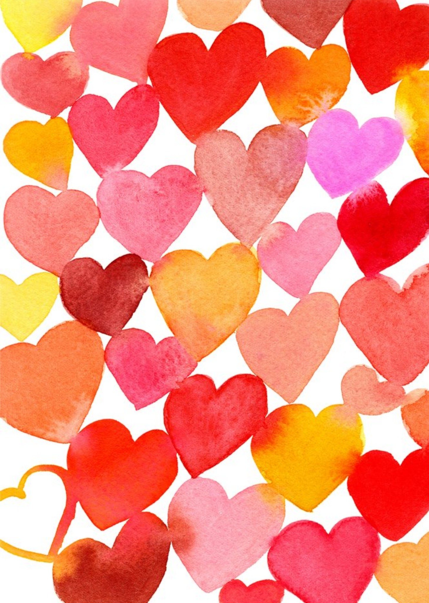 Moonpig Watercolour Love Heart Anniversary Card