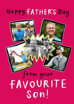 From Your Favourite Son Bold Photo Upload Humour Father’s Day Card