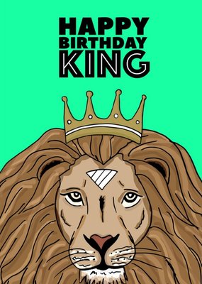 Fun Illustration Lion Happy Birthday King Ca