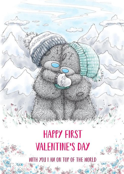 Me To You Tatty Teddy First Valentine's Day Top Of The World Card