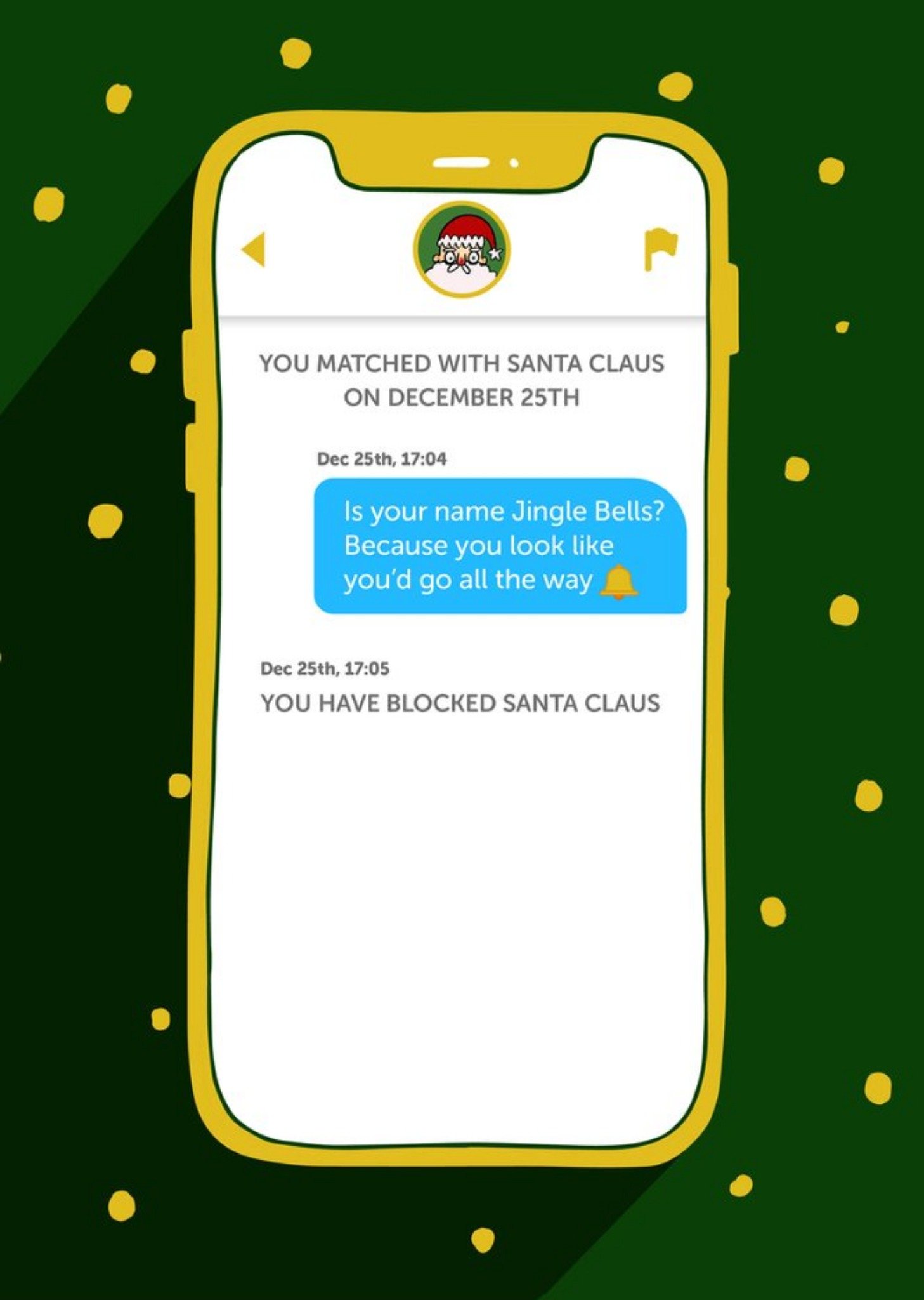 Moonpig Rude Cheeky Tinder Santa Christmas Card