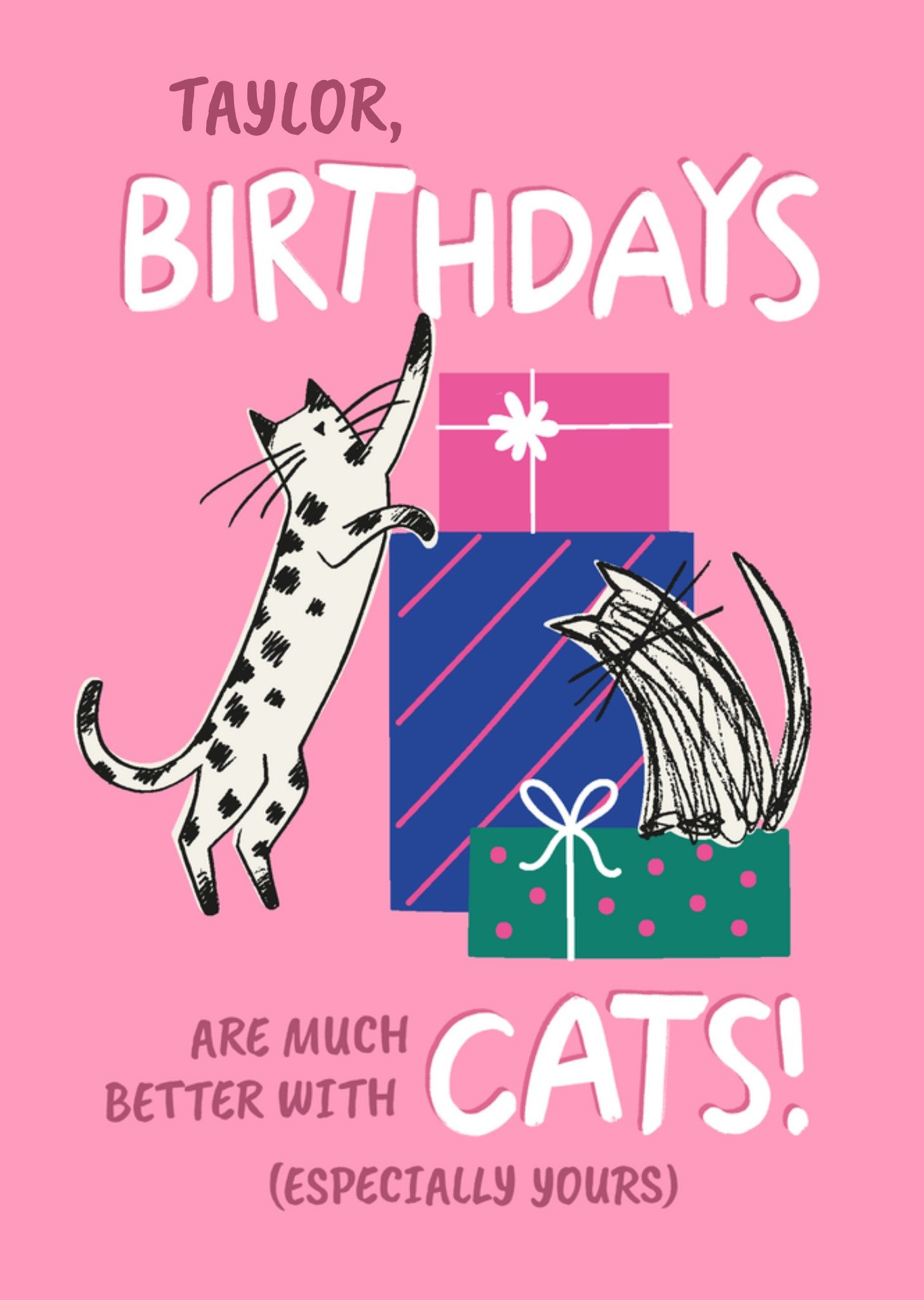 Moonpig Birthdays Are Much Better With Cats Fun Illustrated Card From Battersea