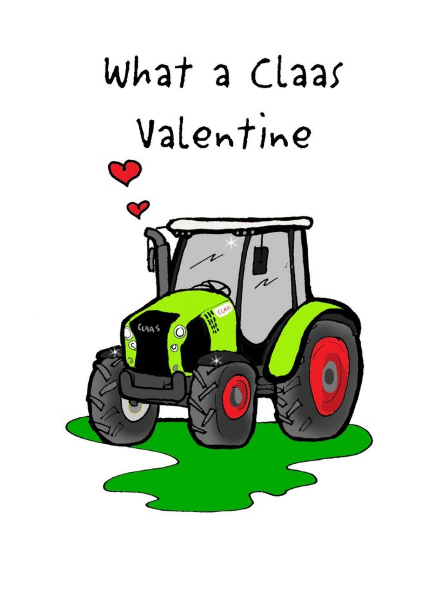 Moonpig Karen Flanart Funny Illustrated Tractor Valentine's Day Card