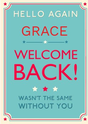 Hotchpotch Sweet Welcome Back Card